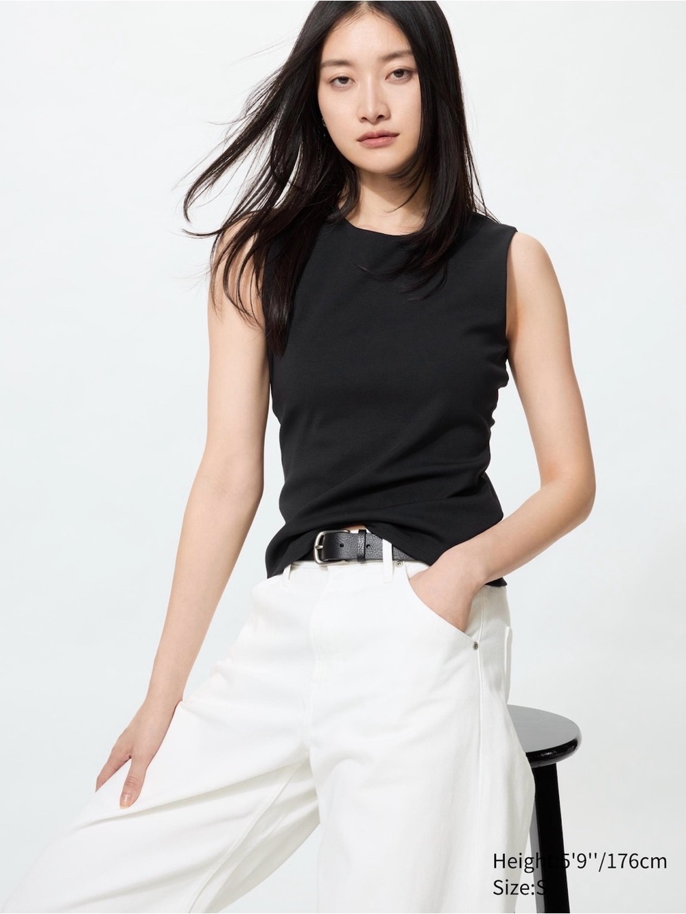 Uniqlo Cotton Shell Top 09 Black